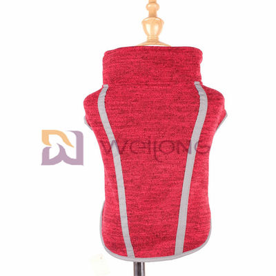 Revestimento vermelho do animal de estimação de Heather Sweatshirt Fleece Autumn Velcro para o cão