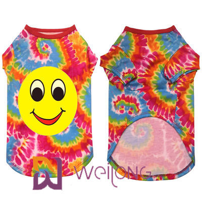 Camisas de sorriso do cão T da cara do poliéster da cópia de Digitas para os grandes cães respiráveis