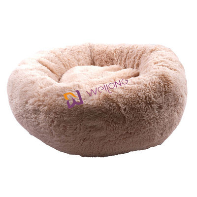 Ansiedade redonda da cama do cão do luxuoso da filhós cama luxuosa macia de acalmação acolhedor do animal de estimação da anti