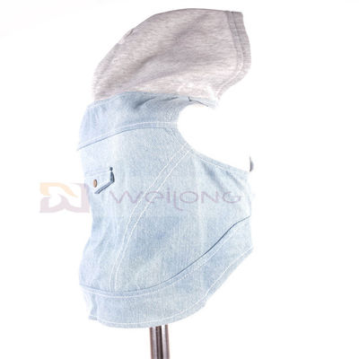 O vintage azul do Hoodie do cachorrinho da sarja de Nimes do algodão lavou a roupa XS-XL