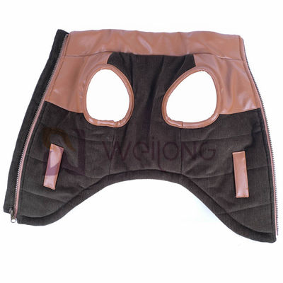 O Berber de couro do revestimento do fecho de correr do cão do colar do veludo de algodão acima que alinha o cão morno do inverno reveste XS-XL