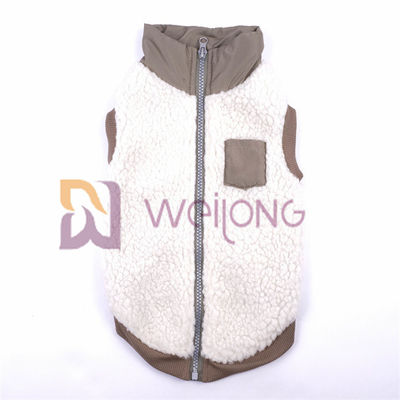 Revestimento de prata 2*2 RIB Low Body Dog Jackets do animal de estimação do velo do Berber do zíper da boa elasticidade para o inverno