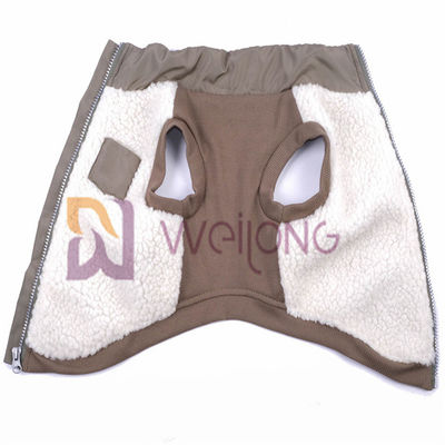 Revestimento de prata 2*2 RIB Low Body Dog Jackets do animal de estimação do velo do Berber do zíper da boa elasticidade para o inverno