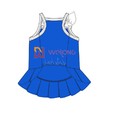 Fêmea respirável personalizada do vestido do cão de Anchor Pet Dress do marinheiro do jérsei Cvc