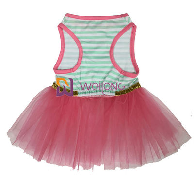 Bom vestido fêmea do cão do jérsei 180G da curva CVC do vestido do animal de estimação da Páscoa da saia do dobro da elasticidade