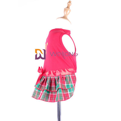 O fio tingiu o costume da curva da fita do cetim da saia de manta do vestido do Natal do cão CVC