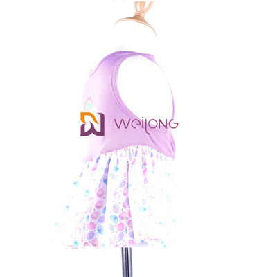 Saia personalizada do tutu do cão do Pongee da cópia de Digitas do vestido do animal de estimação do arco-íris do jérsei CVC