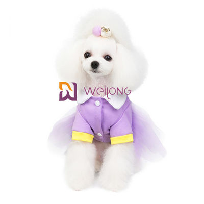 Doces doces jérsei colorido 180G da roupa CVC do animal de estimação do vestido de partido do cão com a saia Sparkly do tule