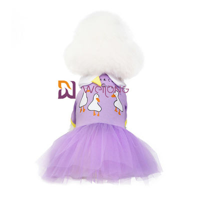 Doces doces jérsei colorido 180G da roupa CVC do animal de estimação do vestido de partido do cão com a saia Sparkly do tule