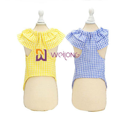 Vestido imprimindo de borracha XS S M L XL do cachorrinho do cão do crepe de algodão do verão da cor