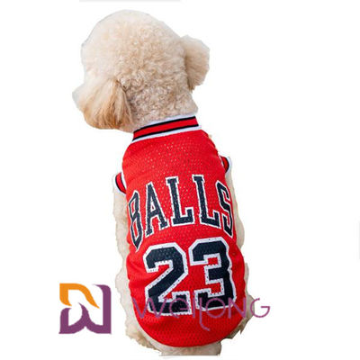 Camiseta customizável do fato do animal de estimação de Nba da camisa de Mesh Pet T do número da cópia