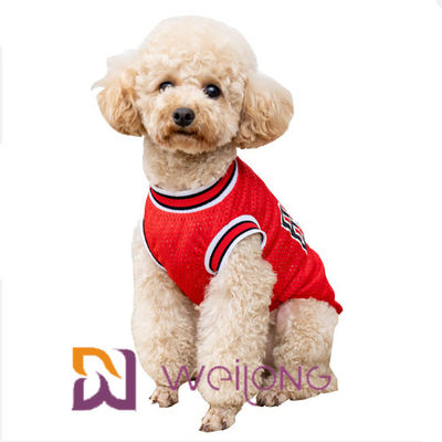Camiseta customizável do fato do animal de estimação de Nba da camisa de Mesh Pet T do número da cópia