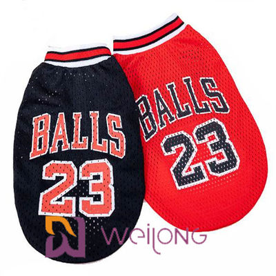 Camiseta customizável do fato do animal de estimação de Nba da camisa de Mesh Pet T do número da cópia