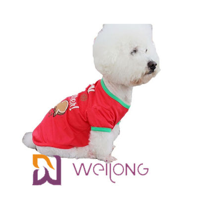 CVC camisa imprimindo vermelha do Natal T do cão do jérsei 180G customizável
