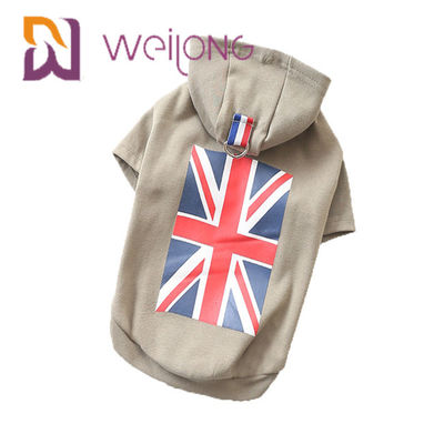 Do Hoodie BRITÂNICO do animal de estimação da bandeira de Jack Rubber Print da união o tipo curto Hoodies bonitos do cão de BSCI