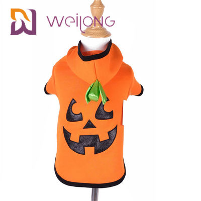 Hoodie Cat Dog Clothes do cão de Autumn Embroidery Face Halloween Pumpkin