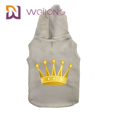 Hoodie customizável do cão do algodão dos testes padrões CVC com cópia de borracha
