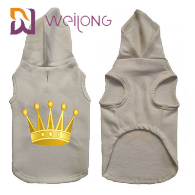 Hoodie customizável do cão do algodão dos testes padrões CVC com cópia de borracha