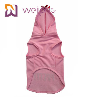 CVC o velo da camiseta do algodão mantém cães/gatos cor-de-rosa mornos do Hoodie do animal de estimação