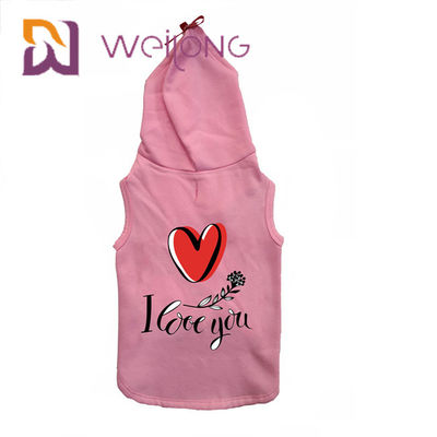 CVC o velo da camiseta do algodão mantém cães/gatos cor-de-rosa mornos do Hoodie do animal de estimação