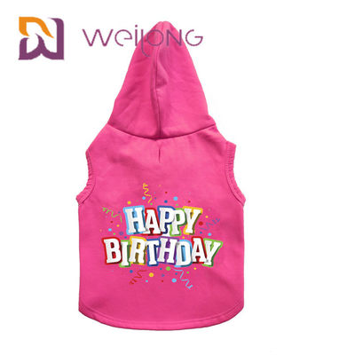 O Hoodie de borracha colorido do animal de estimação do aniversário da cópia personalizou o Hoodie cor-de-rosa do cão
