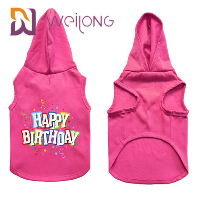 O Hoodie de borracha colorido do animal de estimação do aniversário da cópia personalizou o Hoodie cor-de-rosa do cão