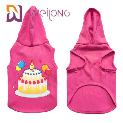 O Hoodie de borracha colorido do animal de estimação do aniversário da cópia personalizou o Hoodie cor-de-rosa do cão