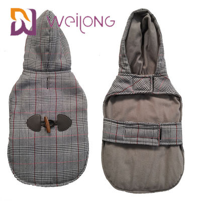 Houndstooth escovou Hoodies que feitos sob encomenda do cão de tricô o inverno mantém o Hoodie morno do cachorrinho de BSCI