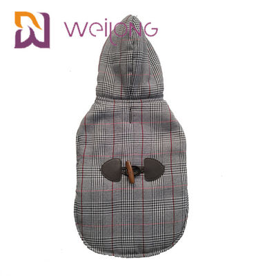 Houndstooth escovou Hoodies que feitos sob encomenda do cão de tricô o inverno mantém o Hoodie morno do cachorrinho de BSCI