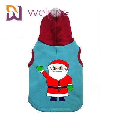 CVC Natal Cat Dog Hoodie Sweater With Santa Claus da roupa do Hoodie do animal de estimação do inverno do velo