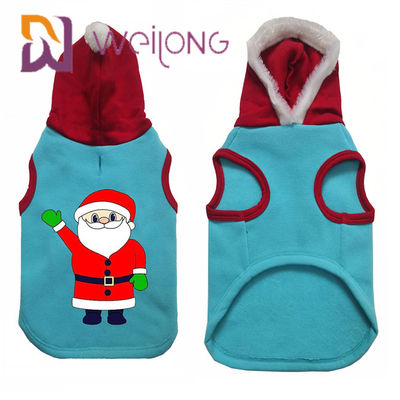 CVC Natal Cat Dog Hoodie Sweater With Santa Claus da roupa do Hoodie do animal de estimação do inverno do velo