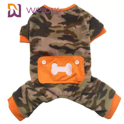 Velo poli Onesie do cão do crânio da camuflagem do pijama do animal de estimação do inverno do velo