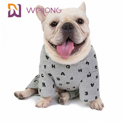 Velo Onesie do cão do pijama BSCI do animal de estimação da camiseta do outono/inverno da personalização