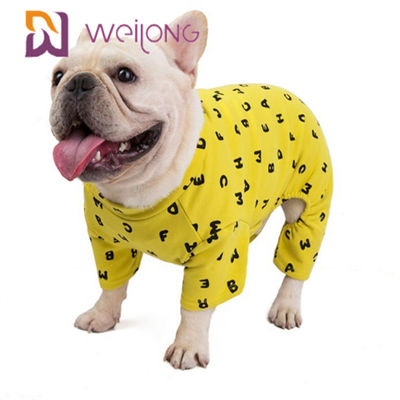 Velo Onesie do cão do pijama BSCI do animal de estimação da camiseta do outono/inverno da personalização