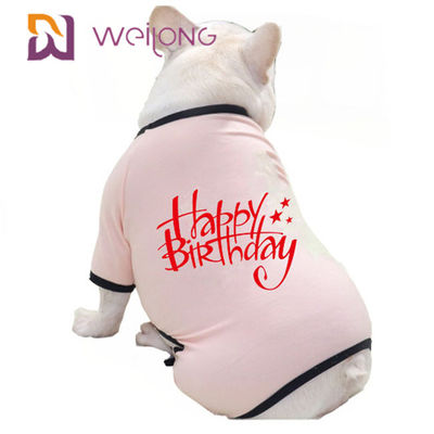Pijamas do cachorrinho do jérsei do pijama CVC da mola/do animal de estimação aniversário do verão