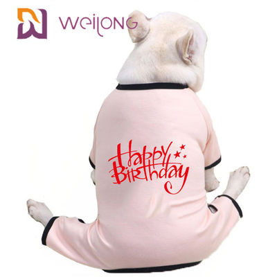 Pijamas do cachorrinho do jérsei do pijama CVC da mola/do animal de estimação aniversário do verão