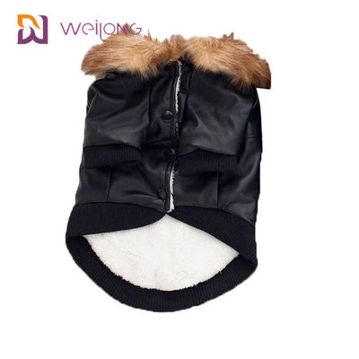 Roupa personalizada do inverno do cão do revestimento do animal de estimação de Leatheret da pele do falso