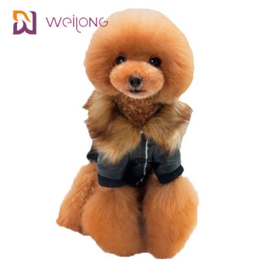 Roupa personalizada do inverno do cão do revestimento do animal de estimação de Leatheret da pele do falso