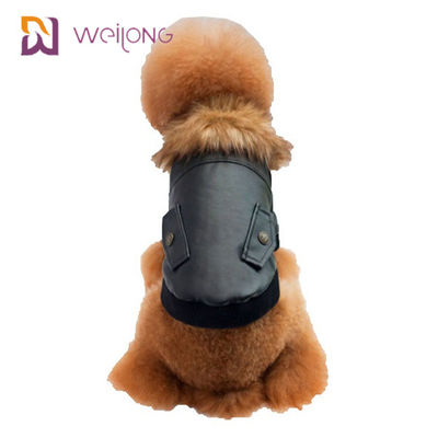 Roupa personalizada do inverno do cão do revestimento do animal de estimação de Leatheret da pele do falso