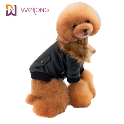 Roupa personalizada do inverno do cão do revestimento do animal de estimação de Leatheret da pele do falso