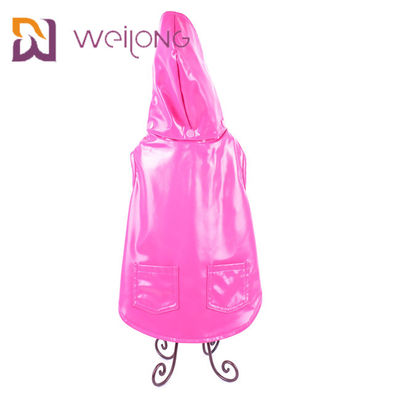 Capa de chuva impermeável de pouco peso de couro personalizada do cão do Xl do revestimento do cão do plutônio do rosa