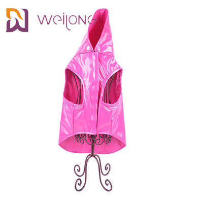 Capa de chuva impermeável de pouco peso de couro personalizada do cão do Xl do revestimento do cão do plutônio do rosa