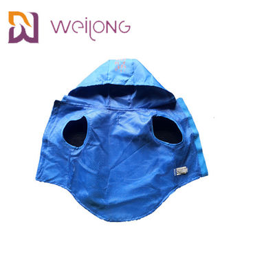 Capa de chuva impermeável XS-XL azul do animal de estimação da cópia da borracha de abertura de Velcro