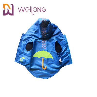 Capa de chuva impermeável XS-XL azul do animal de estimação da cópia da borracha de abertura de Velcro
