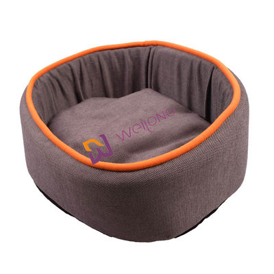 Auto inteiramente lavável redondo da cama do cão da filhós do linho que aquece a cama do conforto do cão de BSCI