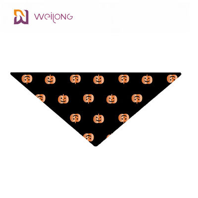 Impressão de Digitas dos acessórios do lenço dos babadores do triângulo do Bandana do lenço do cão de Dia das Bruxas da abóbora