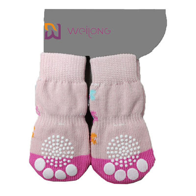 Cão Socks&amp; Cat Socks da malha do deslizamento do animal de estimação anti com reforço de borracha Paw Protetor