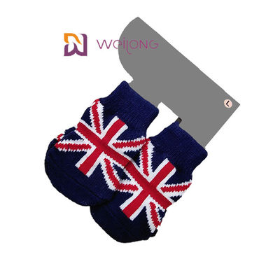 Spandex de confecção de malhas personalizado do algodão 5% de Union Jack 95% dos testes padrões da peúga do cão