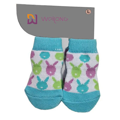 O cão azul de Paw Protetor Custom Pet Socks do Spandex do algodão golpeia para proteger assoalhos de folhosa