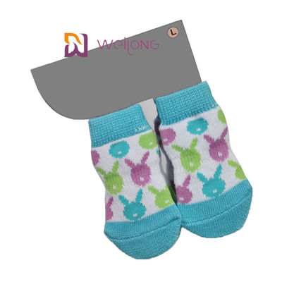 O cão azul de Paw Protetor Custom Pet Socks do Spandex do algodão golpeia para proteger assoalhos de folhosa